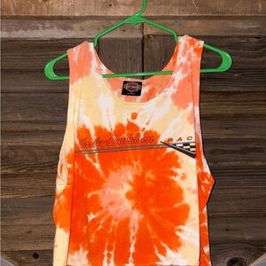 Harley-Davidson Orange and White Tank Top